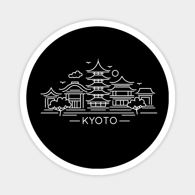 Kyoto line art Magnet by ziryna